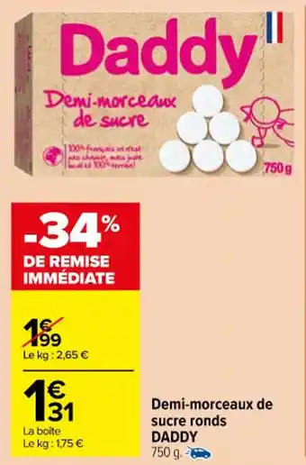 Carrefour Market Demi-morceaux de sucre ronds DADDY offre
