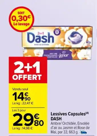 Carrefour Market Lessives Capsules(d) DASH offre