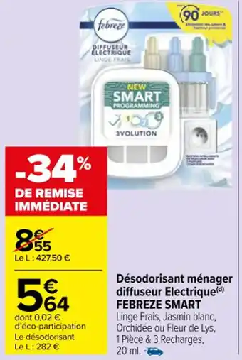 Carrefour Market Désodorisant ménager diffuseur Electrique(d) FEBREZE SMART offre