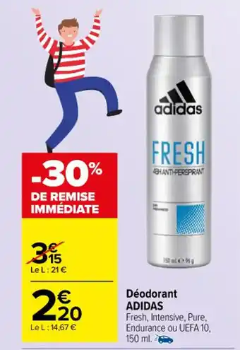 Carrefour Market Déodorant ADIDAS offre