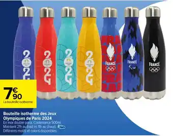 Carrefour Market Bouteille isotherme des Jeux Olympiques de Paris 2024 offre