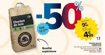 Carrefour Market Charbon de bois CARREFOUR offre