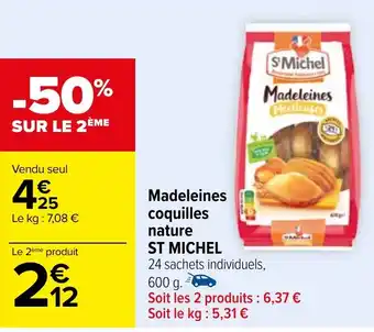 Carrefour Madeleines coquilles nature ST MICHEL offre