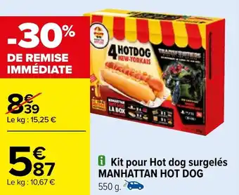 Carrefour Kit pour Hot dog surgelés MANHATTAN HOT DOG offre