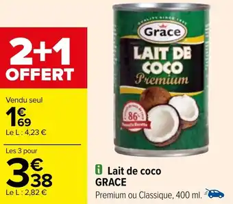 Carrefour Lait de coco GRACE offre