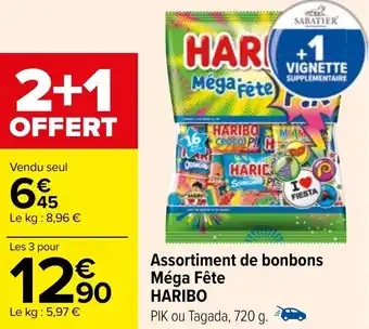 Carrefour Assortiment de bonbons Méga Fête HARIBO offre