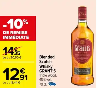 Carrefour Blended Scotch Whisky GRANT'S offre