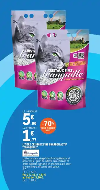 LITIÈRE CRISTAUX FINS CHARBON ACTIF "TRANQUILLE"