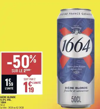 Spar 1664 BIÈRE BLONDE 5,5% VOL offre