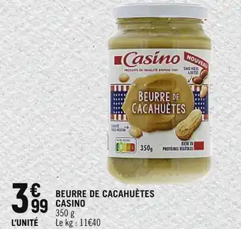 Spar CASINO BEURRE DE CACAHUÈTES offre