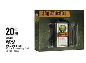 Spar JÄGERMEISTER LIQUEUR 35% VOL offre