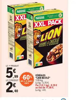 E.Leclerc CÉRÉALES LION NESTLÉ" offre