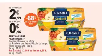 E.Leclerc FRUITS AU SIROP "SAINT MAMET" offre