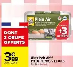 Carrefour Drive L'œuf de nos villages - œufs plein air offre