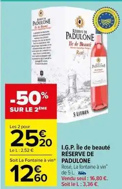 Carrefour Drive Réserve de padulone - i.g.p. île de beauté offre