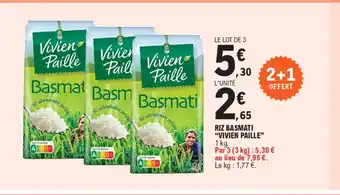 E.Leclerc RIZ BASMATI "VIVIEN PAILLE" 1 kg. offre