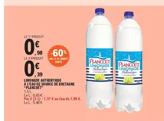 E.Leclerc LIMONADE AUTHENTIQUE À L'EAU DE SOURCE DE BRETAGNE offre