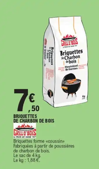 E.Leclerc Briquettes DE CHARBON DE BOIS offre