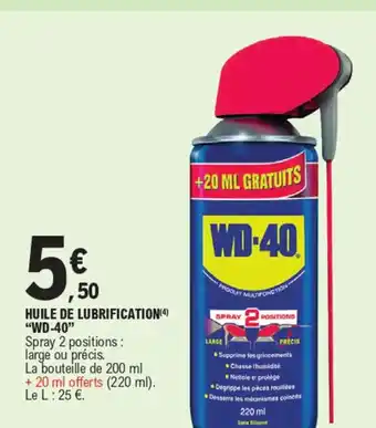 E.Leclerc HUILE DE LUBRIFICATION(4) "WD-40" offre
