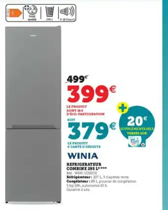Super U Refrigerateur Combine 295L offre