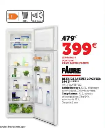 Refrigerateur 2 Portes 244L