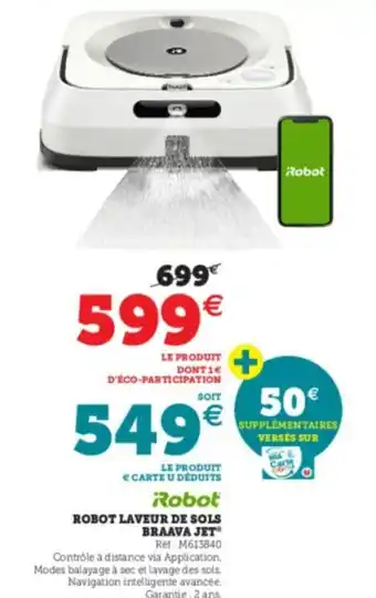 Super U Robot Laveur de Sols Braava Jet offre