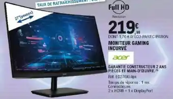 Moniteur Gaming Incurvé