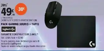 E.Leclerc Pack Gaming Souris+Tapis offre