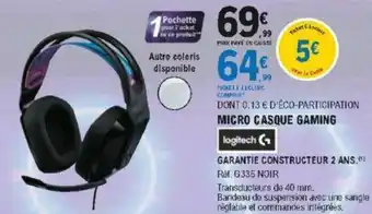 E.Leclerc Micro Casque Gaming offre