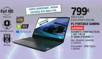 E.Leclerc PC Portable Gaming Lenovo offre