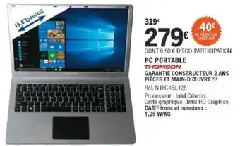 E.Leclerc PC Portable Thomson offre