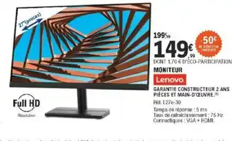 E.Leclerc Moniteur Lenovo offre