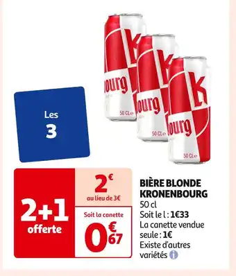 Auchan Supermarché KRONENBOURG BIÈRE BLONDE offre