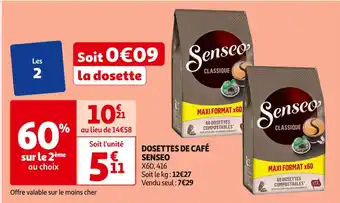 Auchan Supermarché SENSEO DOSETTES DE CAFÉ offre