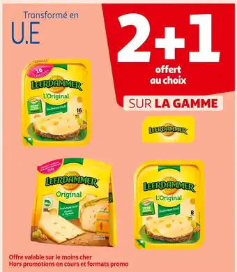 Auchan Supermarché LEERDAMMER 2+1 offert au choix SUR LA GAMME LEERDAMMER offre