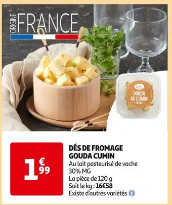 Auchan Supermarché DÉS DE FROMAGE GOUDA CUMIN offre