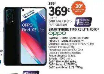 E.Leclerc Smartphone find X3 Lite noir offre