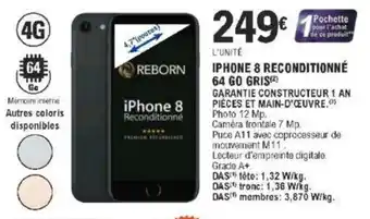 E.Leclerc Iphone 8 Reconditionné 64 Go Gris offre
