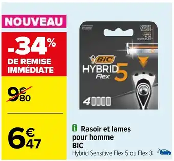 Carrefour Rasoir et lames pour homme BIC offre