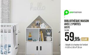 Bibliothèque maison avec 2 portes juste