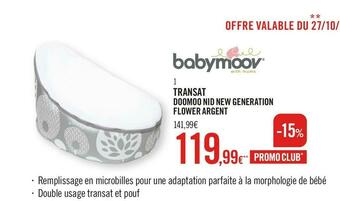 Orchestra Babymoov transat doomoo nid new generation flower argent offre