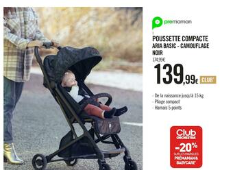 Prémaman poussette compacte aria basic - camouflage noir
