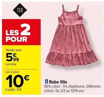 Carrefour Robe fille offre