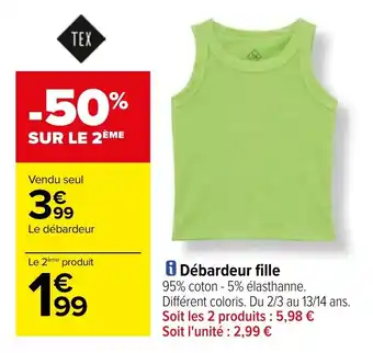 Carrefour Débardeur fille offre