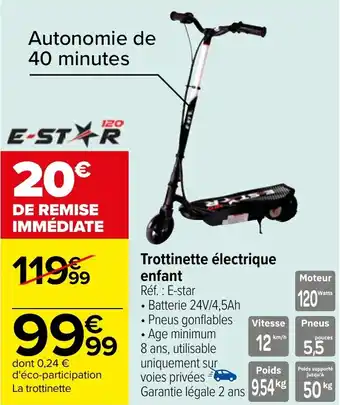 Carrefour Trottinette électrique enfant offre