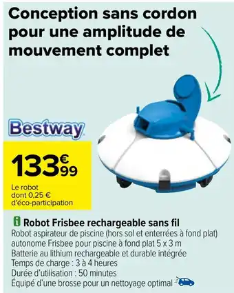 Carrefour Robot Frisbee rechargeable sans fil offre