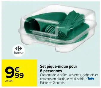 Carrefour Set pique-nique pour 6 personnes offre