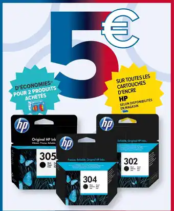 SUR TOUTES LES CARTOUCHES D'ENCRE HP