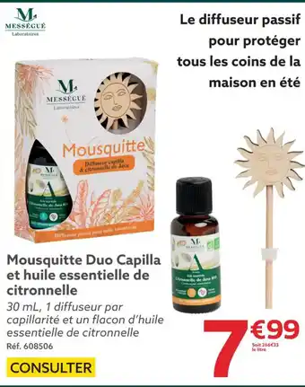 Gifi Mousquitte Duo Capilla et huile essentielle de citronnelle offre