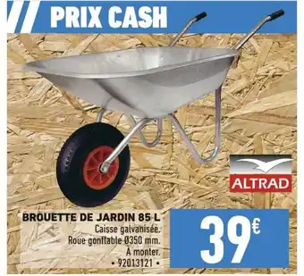 Brico Cash BROUETTE DE JARDIN 85 L offre